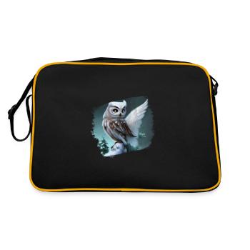 Snowy owl - Retro Bag - black/gold - Back