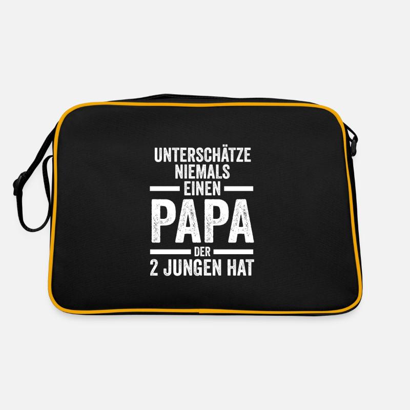 Papa 2 Söhne Vater Geschenk Retro Tasche