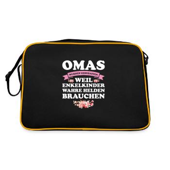 Oma Großmutter Omas Geschenk - Retro Tasche - Schwarz/Gold - Hinten