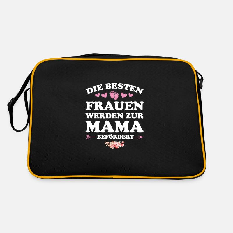 Mutter Mama Mütter Geschenk - Retro Tasche - Schwarz/Gold