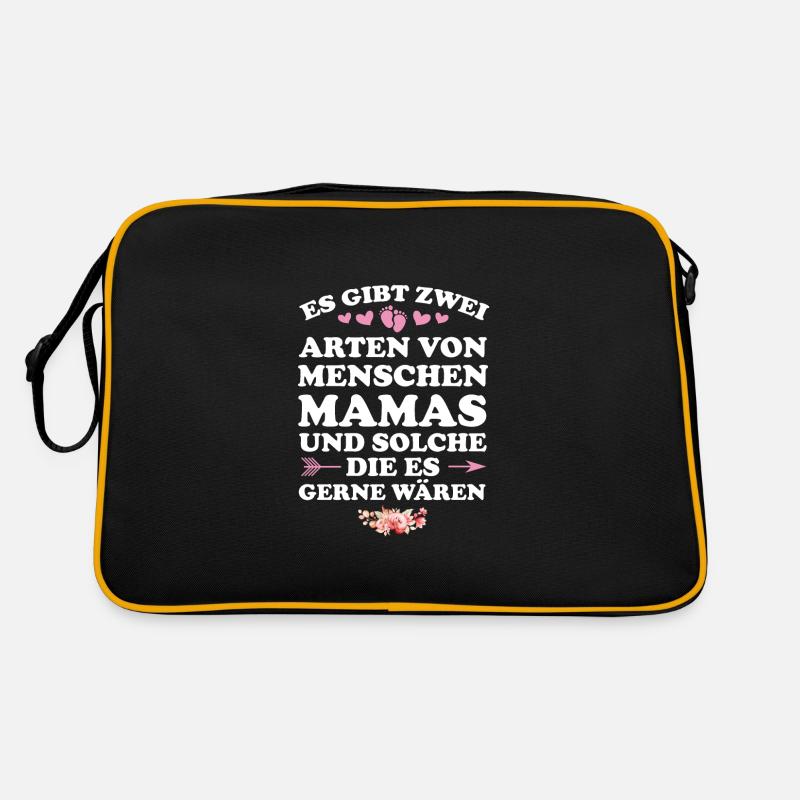 Mutter Mama Mütter Geschenk - Retro Tasche - Schwarz/Gold