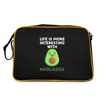 Avocados Avocado Avocado-Liebhaber Geschenk - Retro Tasche - Schwarz/Gold - Hinten