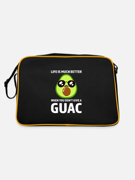 Avocados Avocado Avocado-Liebhaber Geschenk - Retro Tasche - Schwarz/Gold - Hinten