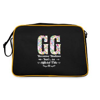 Großmutter GG Oma Geschenk - Retro Tasche - Schwarz/Gold - Hinten