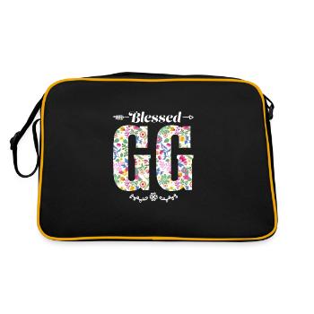 Großmutter GG Oma Geschenk - Retro Tasche - Schwarz/Gold - Hinten
