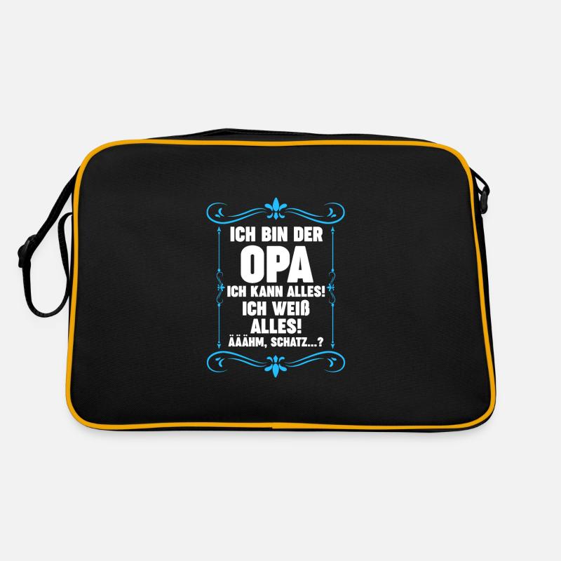 Opa Großvater Großvater Geschenk - Retro Tasche - Schwarz/Gold
