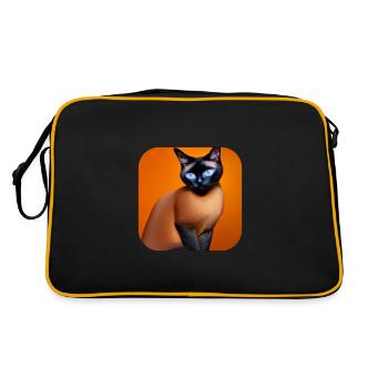Siamese cat - Retro Bag - black/gold - Back