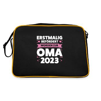 Oma 2023 Großmutter Großmütter Geschenk - Retro Tasche - Schwarz/Gold - Hinten