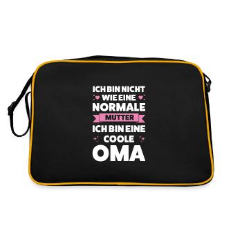 Oma Großmutter Großeltern Geschenk - Retro Tasche - Schwarz/Gold - Hinten