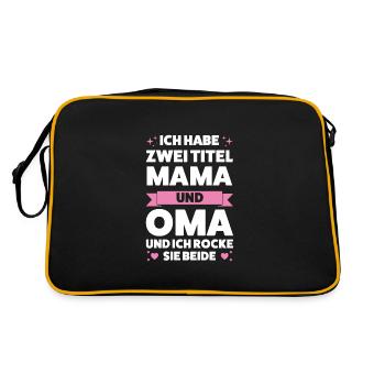 Oma Großmutter Großmütter Geschenk - Retro Tasche - Schwarz/Gold - Hinten