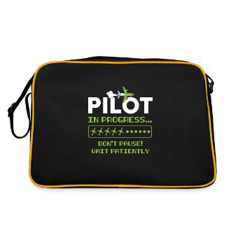 Pilot Pilot Flugzeug Geschenk - Retro Tasche - Schwarz/Gold - Hinten