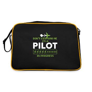 Pilot Pilot Flugzeug Geschenk - Retro Tasche - Schwarz/Gold - Hinten