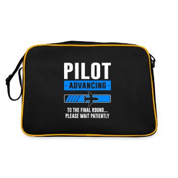 Pilot Pilot Flugzeug Geschenk - Retro Tasche - Schwarz/Gold - Hinten