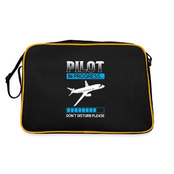 Pilot Pilot Flugzeug Geschenk - Retro Tasche - Schwarz/Gold - Hinten