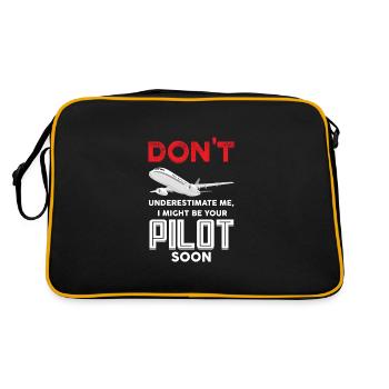 Pilot Pilot Flugzeug Geschenk - Retro Tasche - Schwarz/Gold - Hinten