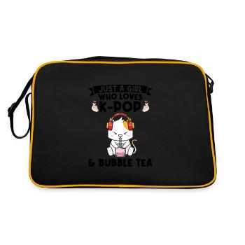 Blase Tee kpop Blase Tee Katze Katze Lover Geschen - Retro Tasche - Schwarz/Gold - Hinten