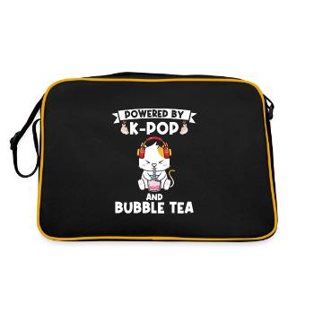 Blase Tee kpop Blase Tee Katze Katze Lover Geschen - Retro Tasche - Schwarz/Gold - Hinten
