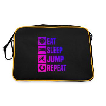 Herren Parcours Parkour Free Runner Free Running - Retro Tasche - Schwarz/Gold - Hinten