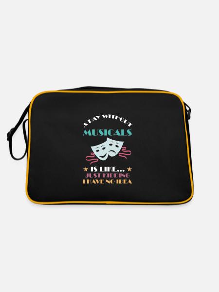 Theater Broadway-Musical Geschenk - Retro Tasche - Schwarz/Gold - Hinten