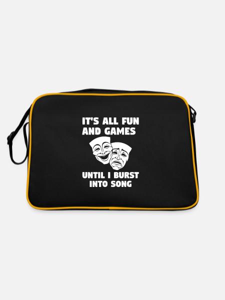 Theater Broadway-Musical Geschenk - Retro Tasche - Schwarz/Gold - Hinten
