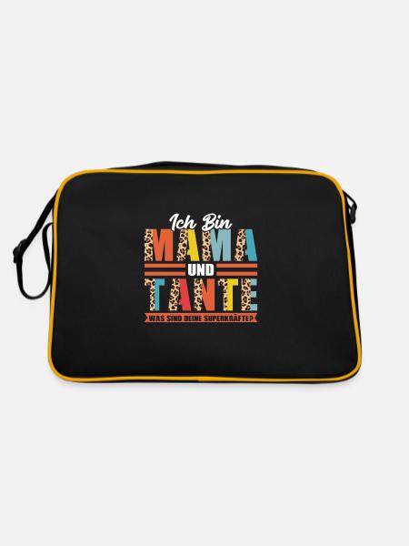 Mama Tante Mutter Geschenk - Retro Tasche - Schwarz/Gold