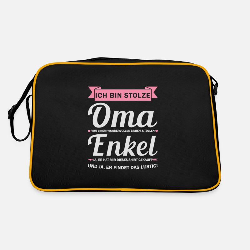 Oma & Enkel Familie Großmutter Geschenk Retro Tasche