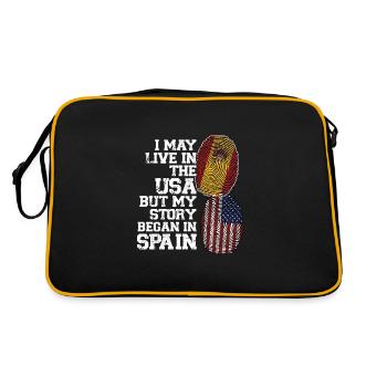 Spanisch Spanien Spanische Wurzeln Geschenk - Retro Tasche - Schwarz/Gold - Hinten