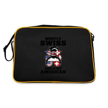 Schweizer Schweizer Schweiz Geschenk - Retro Tasche - Schwarz/Gold - Hinten