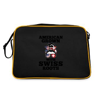 Schweizer Schweizer Schweiz Geschenk - Retro Tasche - Schwarz/Gold - Hinten