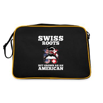 Schweizer Schweizer Schweiz Geschenk - Retro Tasche - Schwarz/Gold - Hinten
