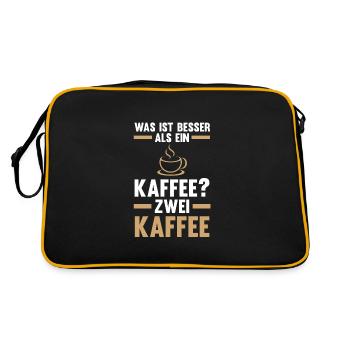Kaffee Koffein Kaffee Trinker Geschenk - Retro Tasche - Schwarz/Gold - Hinten