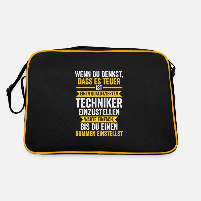 Techniker Beruf Technik Geschenk - Retro Tasche - Schwarz/Gold