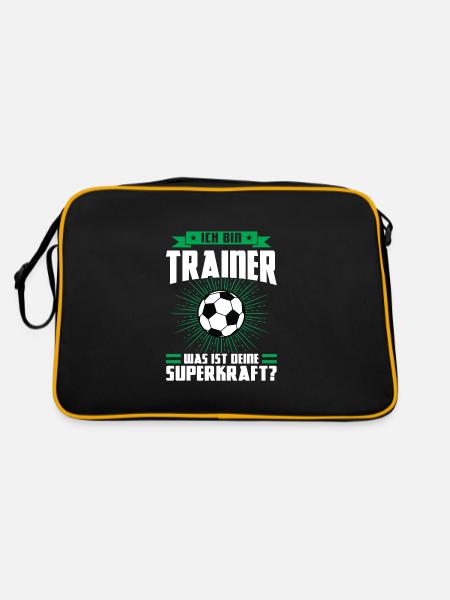 Fußball Trainer Sport Fußballer Coach Geschenk - Retro Tasche - Schwarz/Gold - Hinten