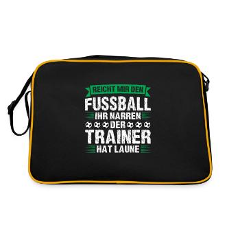Fußball Trainer Sport Fussballtrainer Geschenk - Retro Tasche - Schwarz/Gold - Hinten