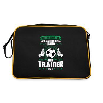 Fußball Trainer Sport Fussballtrainer Geschenk - Retro Tasche - Schwarz/Gold - Hinten
