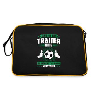 Fußball Trainer Sport Fußballtrainer Geschenk - Retro Tasche - Schwarz/Gold - Hinten