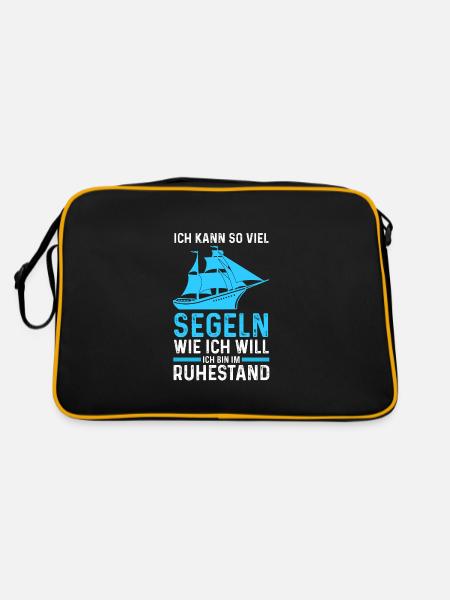 Segeln Rentner Segler Geschenk - Retro Tasche - Schwarz/Gold