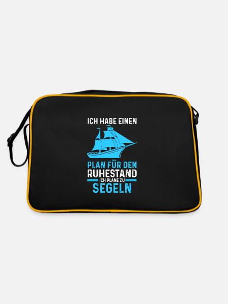 Segeln Rentner Segelboot Geschenk - Retro Tasche - Schwarz/Gold