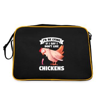 Hühnerhaltung Tierhaltung Geschenk - Retro Tasche - Schwarz/Gold - Hinten