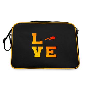 Scuba Diver Scuba Tauchen Free Dive Diving - Retro Tasche - Schwarz/Gold - Hinten