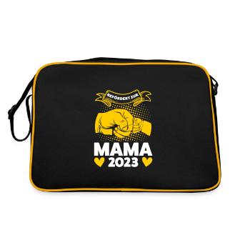 Mama 2023 Familie Mutter 2023 Geschenk - Retro Tasche - Schwarz/Gold - Hinten