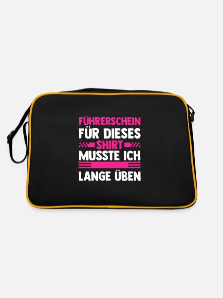 Führerschein Prüfung Fahrprüfung Geschenk - Retro Tasche - Schwarz/Gold