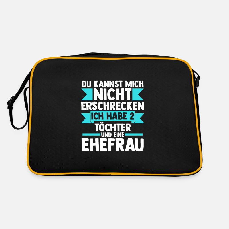 Papa 2 Töchter Papa von 2 Töchtern Geschenk Retro Tasche