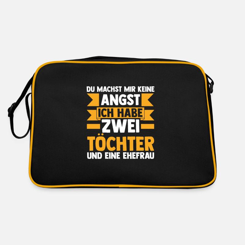 Papa 2 Töchter Vater Geschenk Retro Tasche
