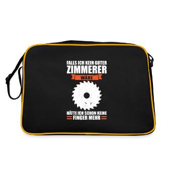Zimmermann Beruf Zimmerer Geschenk - Retro Tasche - Schwarz/Gold - Hinten