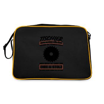 Tischler Beruf Schreiner Geschenk - Retro Tasche - Schwarz/Gold - Hinten
