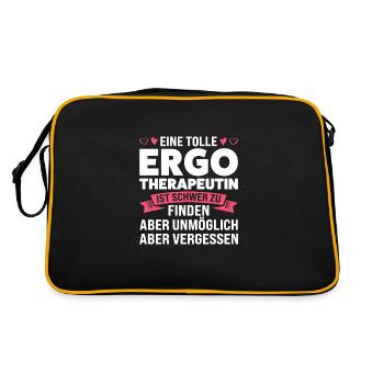 Ergotherapeutin Beruf Ergotherapie Geschenk - Retro Tasche - Schwarz/Gold - Hinten