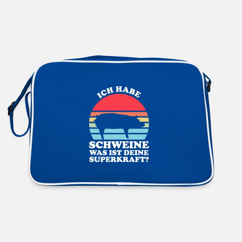 Schwein Bauer Schweinebauer Geschenk Retro Tasche