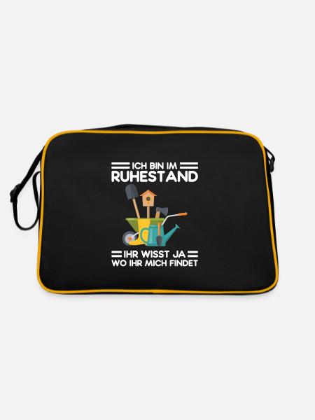 Garten Ruhestand Rentner Geschenk - Retro Tasche - Schwarz/Gold