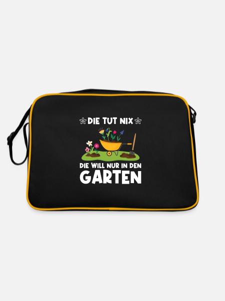 Garten Pflanze Gärtnerei Geschenk - Retro Tasche - Schwarz/Gold
